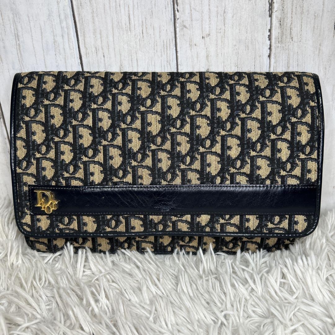 Christian Dior Trotter Leather Clutch Bag Second Hand