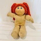 1982 Cabbage Patch Kids Girl Doll Red Hair Blue Eyes Dimples CPK Green Signature