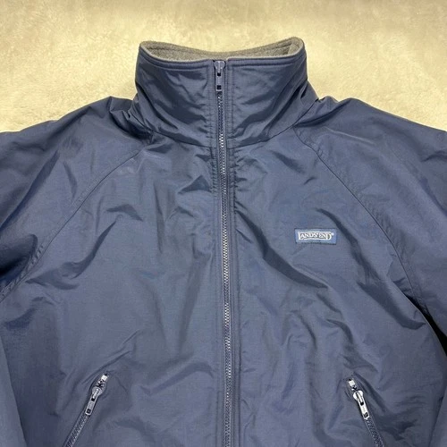 Lands' End Squall Bomber Jacket Mens L 42-44 Blue Fleece Polartec Raglan Sleeve image 3