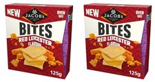 Jacob's Bites Red Leicester Flavour Oven Baked Cheesy Crackers, Pack of 2