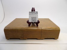 Vtg Faux Wood Audio Cassette Tape Storage Case Holder 3 Drawer Holds up to 36