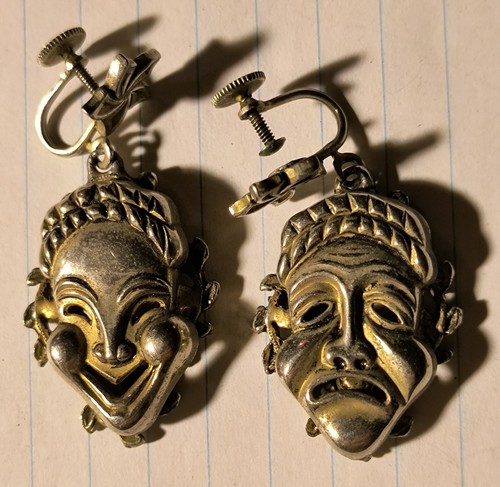 Boucles d'oreilles vintage 50's Comédie Grecque