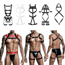Mens Body Chest Harness Shaper Elastic Strap Clubwear Fancy Costume Underwear
