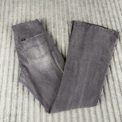Lee Heritage Womenswear Size 27x30.5 Pull On Bootcut Jeans Gray Storm Clouds