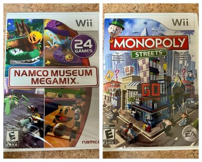 Lot of 2 Wii Party Games Namco Museum Megamix & Monopoly Streets Both Brand New