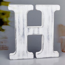 8 Inch Rustic White Wood Letters Unfinished Wood Letters for Wall Decorative ...