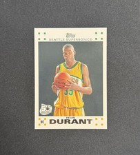 KEVIN DURANT 2007/08 TOPPS #2 RC ROOKIE CARD WHITE SEATTLE SUPERSONICS. rookie card picture