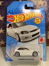 HOT WHEELS 1999 HONDA CIVIC TYPE R (EK9).NEW FOR 2021 HW J-IMPORTS,WHITE ON CARD