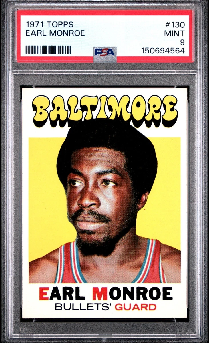 Topps Earl Monroe Basketball Baltimore Bullets Sports Trading
