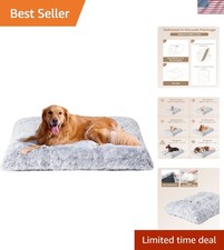 Plush Extra Large Dog Crate Bed  Fluffy Faux Fur Pillow for Ultimate Relaxation
