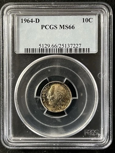1964-D  10C Roosevelt Ten Cent PCGS MS66   25137227