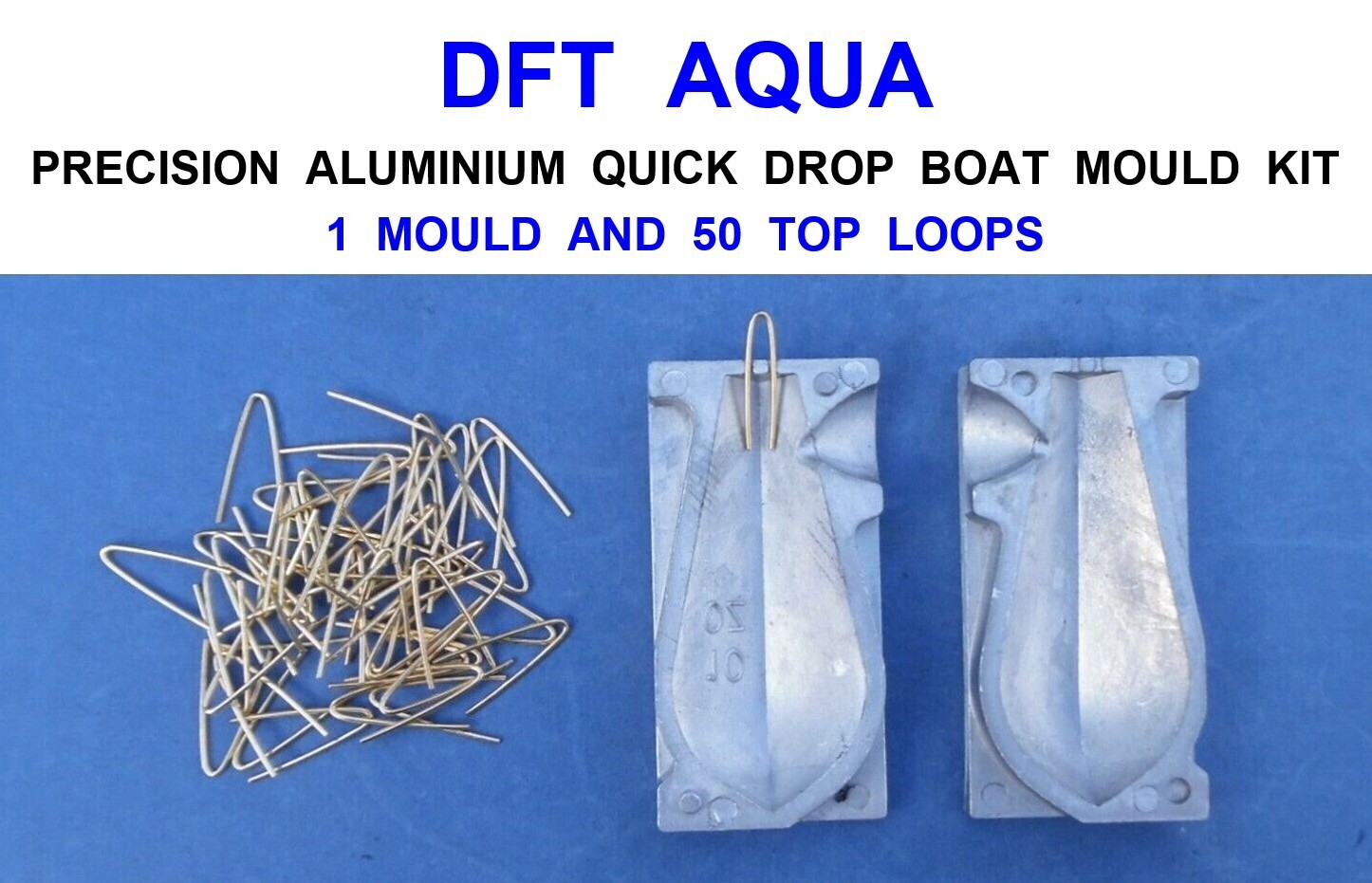 PRECISION 12oz AQUA QUICK DROP BOAT MOULD KIT+50 LOOPS SEA FISHING LEAD WEIGHTS