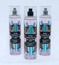 Bath & Body Works Pink Magnolia Steam Distilled Oil Fine Fragrance Mist Set of 3