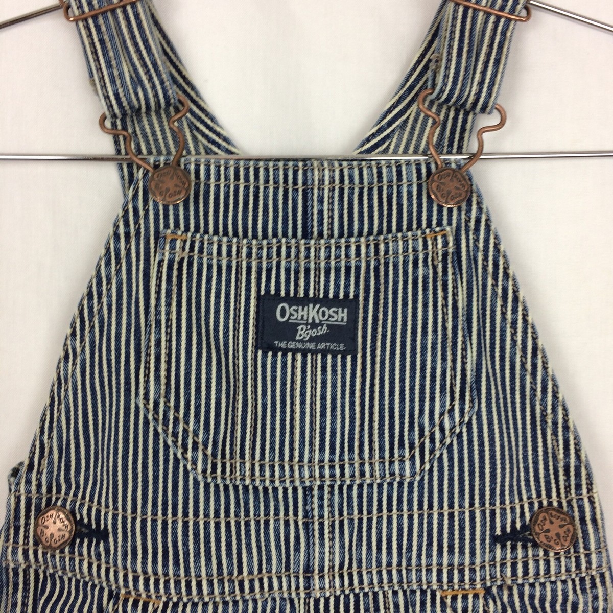 Oshkosh B'gosh Overall Vestbak Striped Train Conductor Size 9
