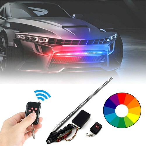 22in RGB 7Color 48 LED Night Rider Scanner Bulbs Bar Car Flash Strobe w/ Remote - Picture 8 of 12