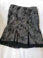 GIRLS SIZE 10 Pepita La Bambola Lined SKIRT Zip back Lace BLACK WHITE