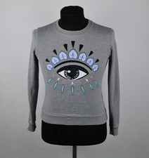 Womens KENZO PARIS Grey Embroidered Eye Sweatshirt Size M