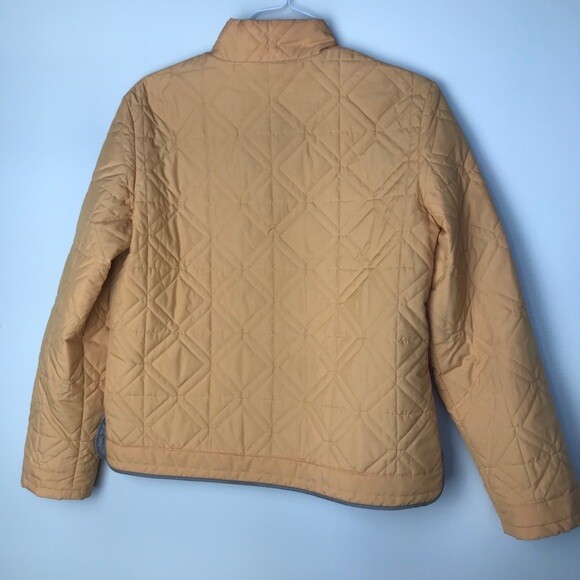 Talbot’s Mustard Yellow Quilted Jacket Medium Grey Li… Gem