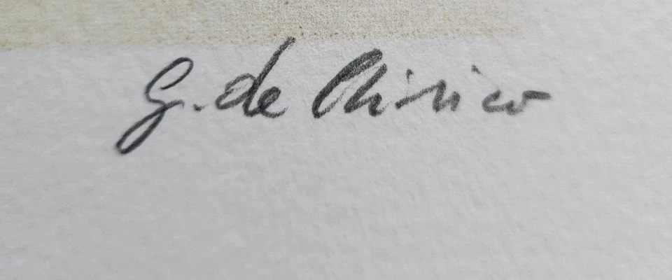 Giorgio de Chirico  - 70x50 cm - Reproduktion Lithographie Nr.63/99 - Bild 3 von 4