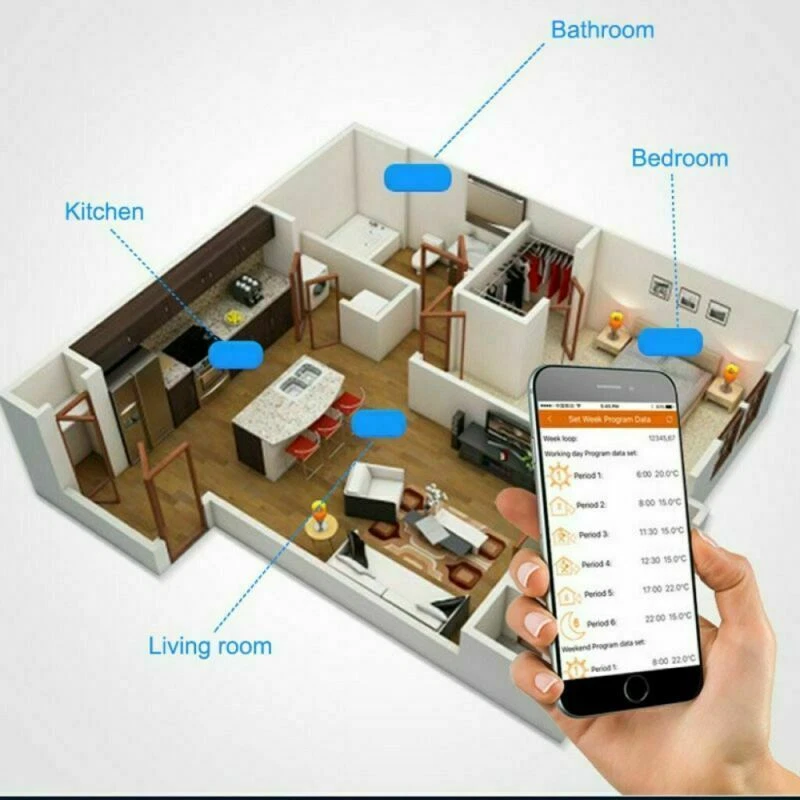 Raumthermostat WiFi Digital Elektrische Thermostat Fußbodenheizung Wandheizung - Bild 4 von 4