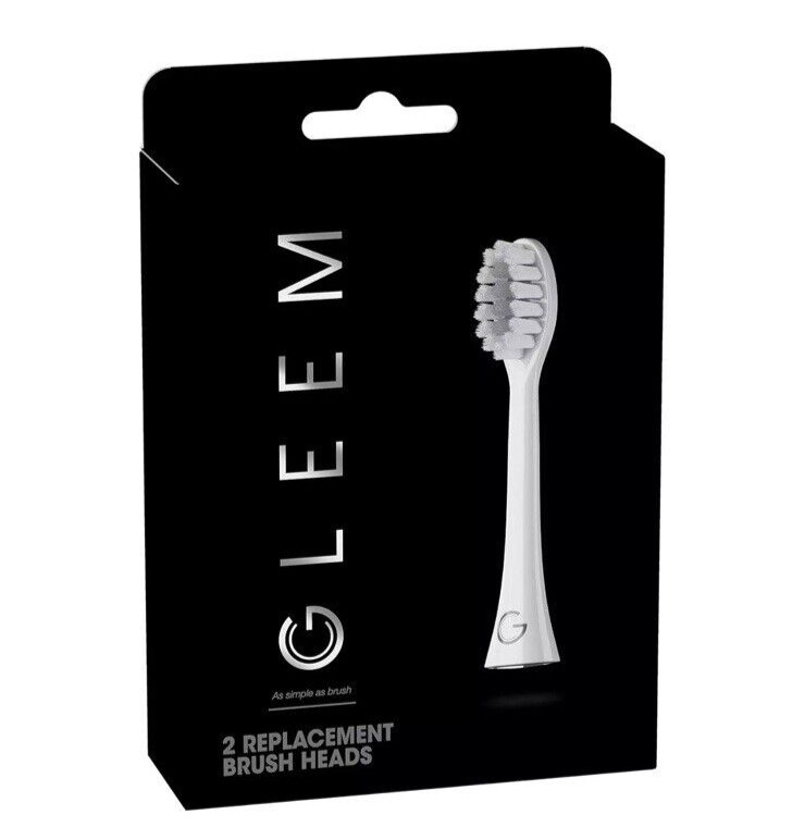 GLEEM Toothbrush Replacement Brush Heads Refill, White, 2 count