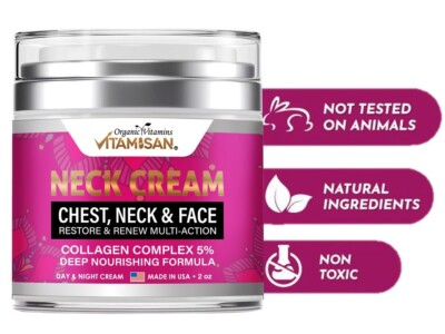 collagen Cream Face, Neck, Chest | Anti Aging - Made in USA -Air pump  2oz