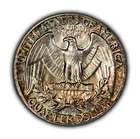 1964 25c Silver Washington Quarter - Textured Rainbow Bag Toning - BU - Z4728