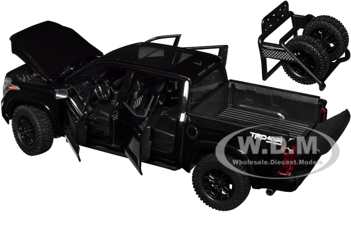 2023 TOYOTA TUNDRA TRD 4X4 PICKUP BLACK W/WHEEL RACK 1/24 DIECAST