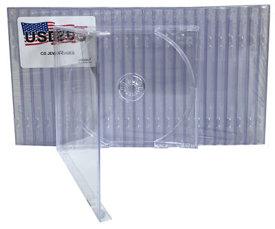 #ad USDISC CD Jewel Cases Standard 10.4mm Single 1 Disc Clear Lot $411.99