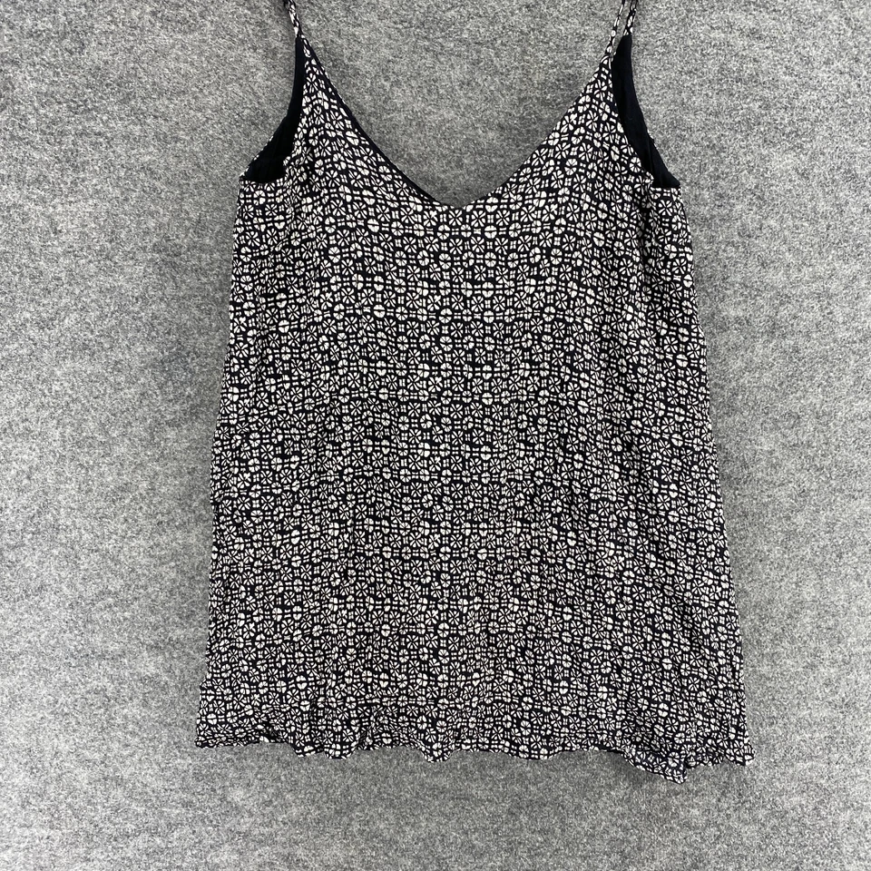Ecote Top Women XS Black Geometric Sleeveless Round Neck Spaghetti Strap Casual - Image 4 of 4
