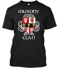 Murphy Family Crest Coat Of Arms T T-Shirt Made in the USA Size S to 5XL