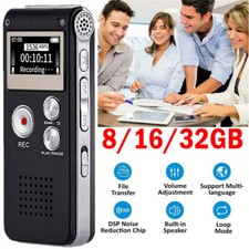 Lecture Digital Voice Recorder Dictaphone Audio MP3 Sound Mini spy Recorder Mic