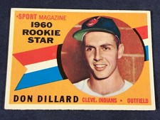 L4-68 BASEBALL CARD - DON DILLARD INDIANS ROOKIE - 1960 TOPPS - CARD #122. rookie card picture