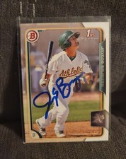 Jaycob Brugman Autograph Signed 2015 Bowman 1st Oakland Athletics
