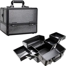 VER Beauty Train Makeup Case in Krystal with Extendable Trays and Shoulder Strap