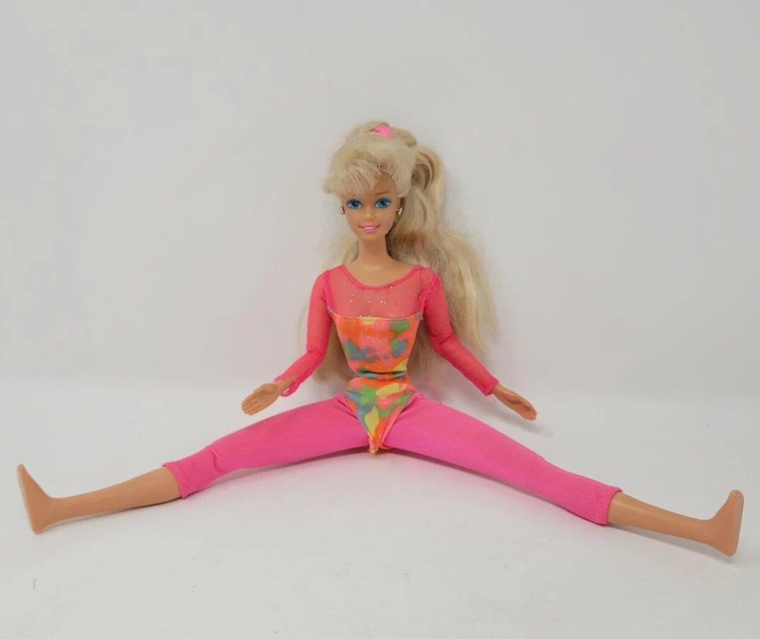 Vintage Gymnast Barbie 1993 Articulated Doll Weird Barbies Outfit