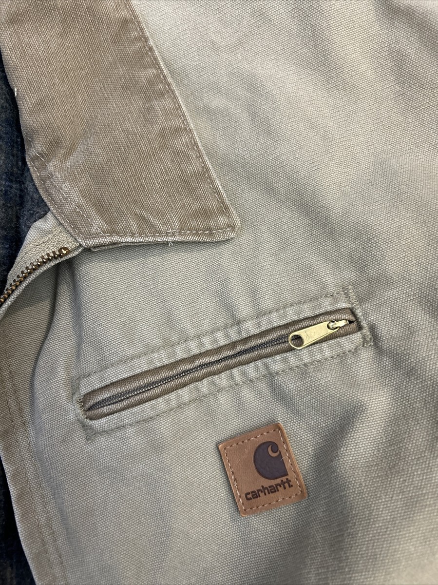 Vintage Blanket Lined Carhartt Detroit Jacket J97 Cottonwood Khaki