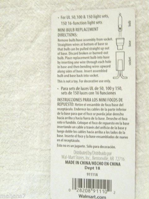 Holiday Time 2.5 V Mini Replacement Bulbs Lights Multicolor 10 Ct - Image 2 of 2