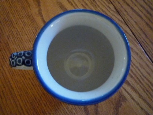 2 Boleslawiec Polish Pottery Bubble Mugs Cups Handmade in Poland Blue Flowers - Picture 6 of 14