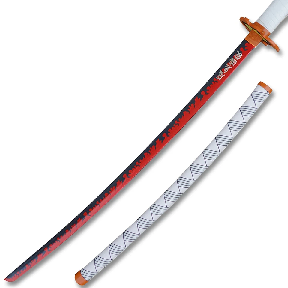 Cazador de Demonios - Kyojuro Rengoku Espada Nichirin Roja Katana Metal Foto 2 de 3