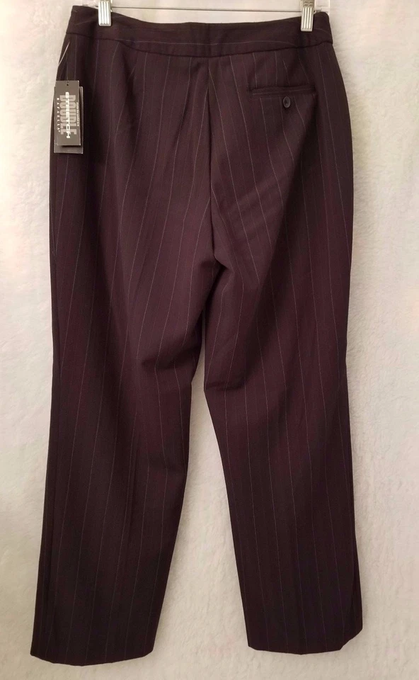 Rafaella Womens Pants Size 10P 10 Petite Black Blue Striped NEW - Image 3 of 3