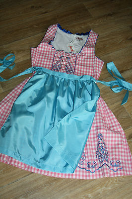 KL4564 @ balcony dirndl + apron @ fox @ pink check @ bodice dirndl @ 32-34