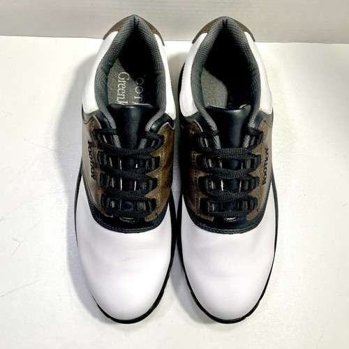 FootJoy GreenJoy 45516 weiß/braun Leder Herren Golf weiche Spike Schuhe Größe 9M - Bild 3 von 10