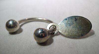 Vintage Tiffany & Co Sterling Silver Key Ring Oval Tag Charm Vintage Tiffany & Co Sterling Silver Key Ring Oval Tag Charm