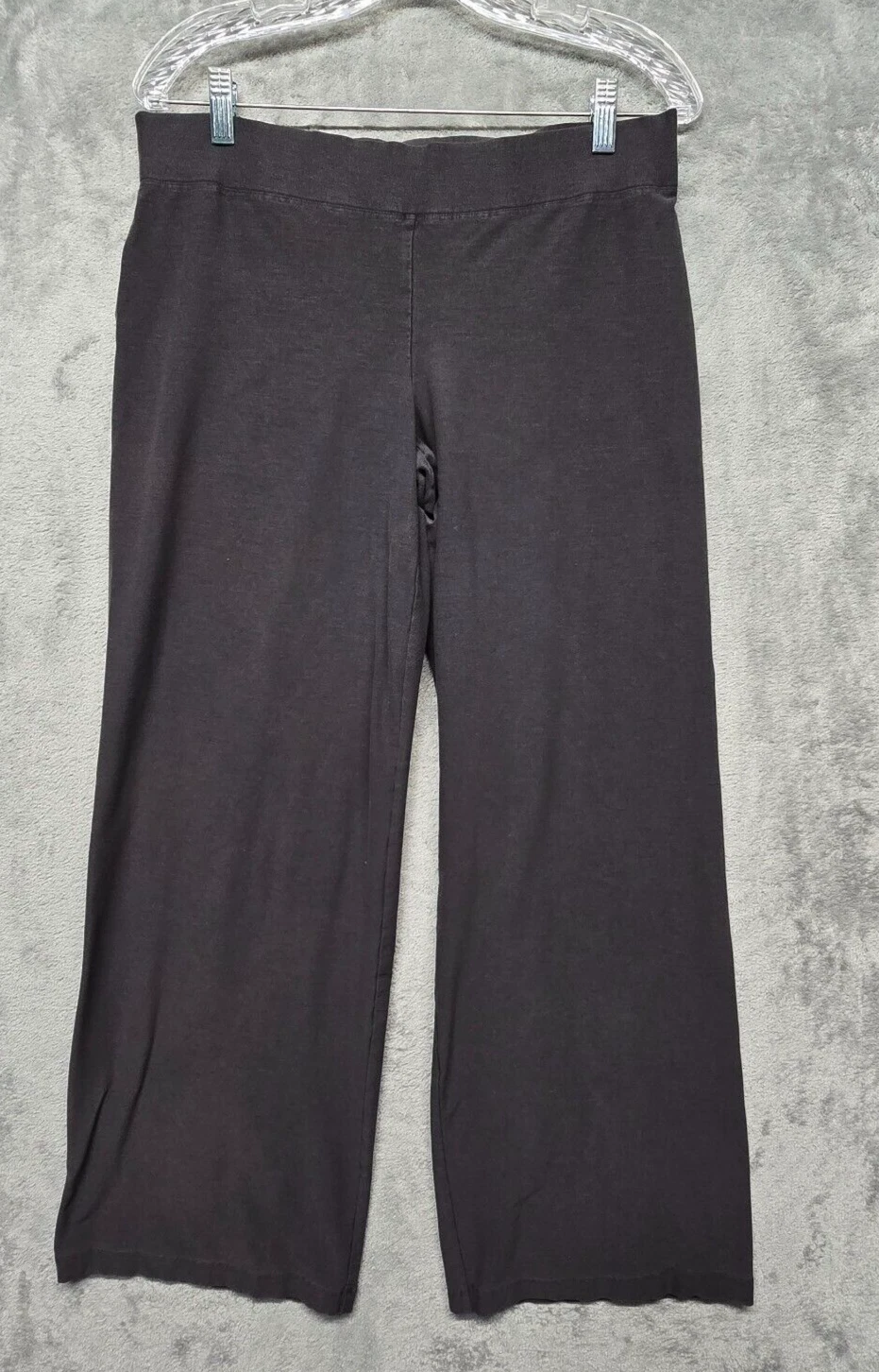 Eileen Fisher Pants Womens Size Medium Dark Gray Wide Leg Pull On Stretch