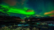 Landscape sky night nature mountains nordic Custom Gaming Mat Desk