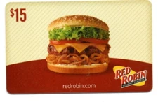 Red Robin Gourmet Burgers Red and Beige Gift Card No $ Value Collectible
