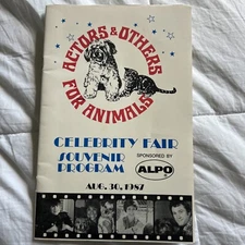 Actors and others for animals celebrity Ferris souvenir program August 30, 1987