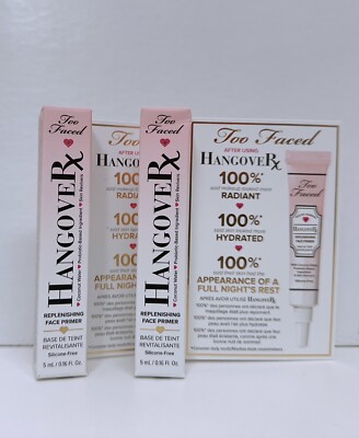 2 X Too Faced Hangover Rx Replenishing Face Primer 0.16 oz each