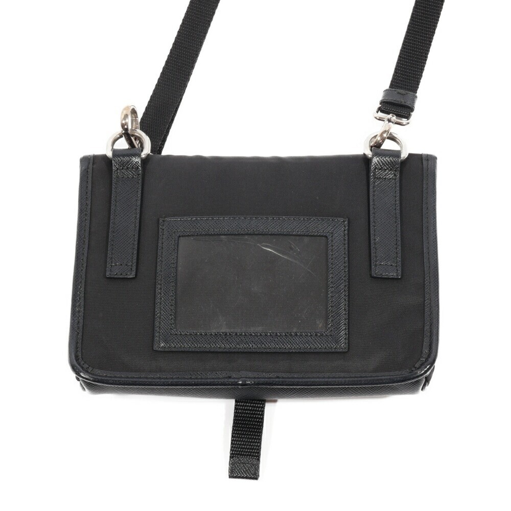 PRADA 黒 キャンバス プラダ ショルダーバッグ レディース TESSUTO SPAZZOLATO ブラック